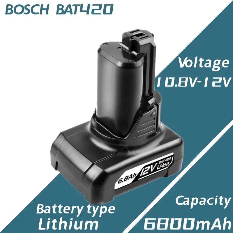 6800mAh 12V Li-ion BAT420 Replacement Battery For Bosch BAT411 BAT412 BAT413 BAT414 10.8-Volt Max Battery Cordless Power Tools