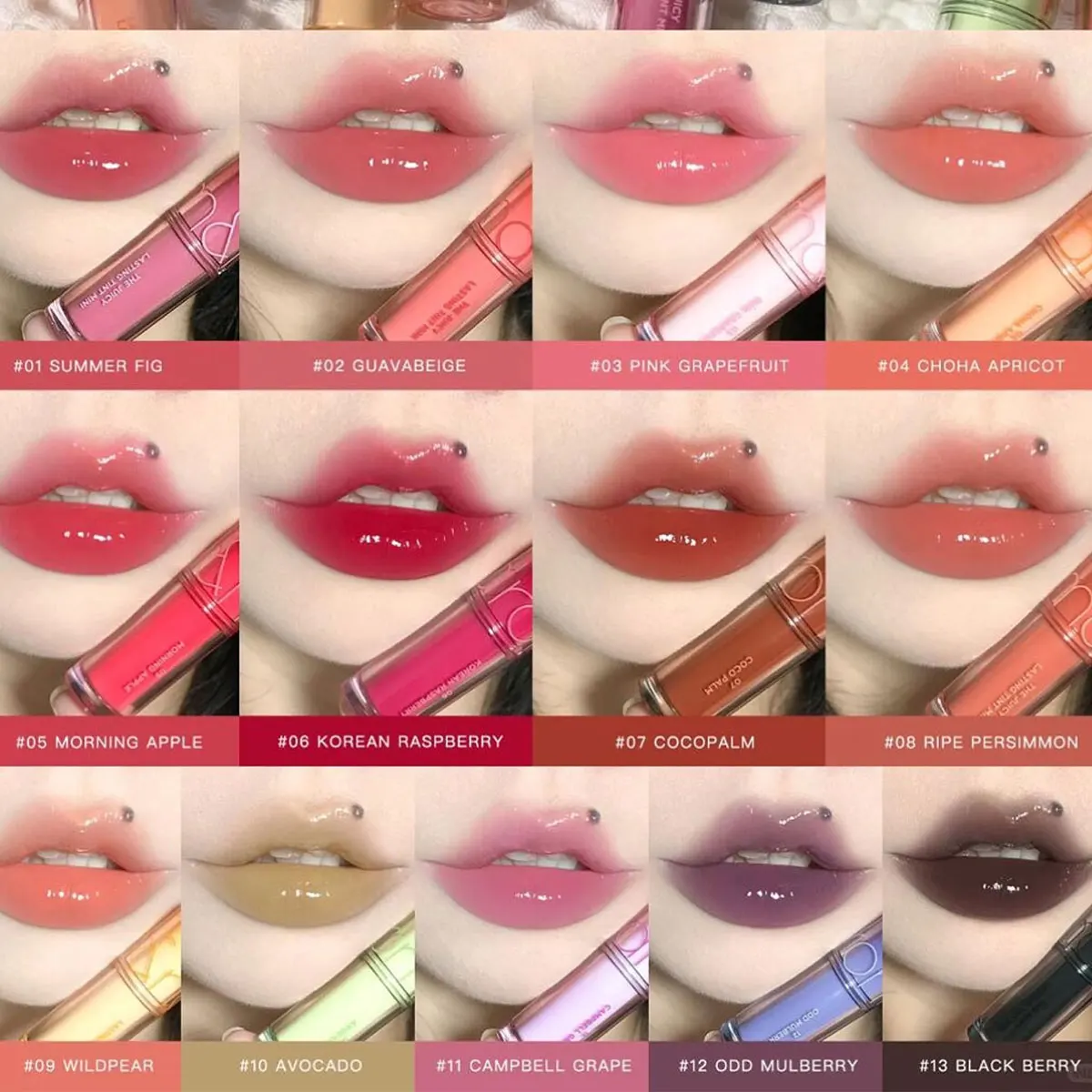 rom&nd THE JUICY LASTING TINT MINI، نسيج لامع عصير، خفيف الوزن غير لزج، تصميم محمول، ساحر، K-Beauty، مكياج كوري