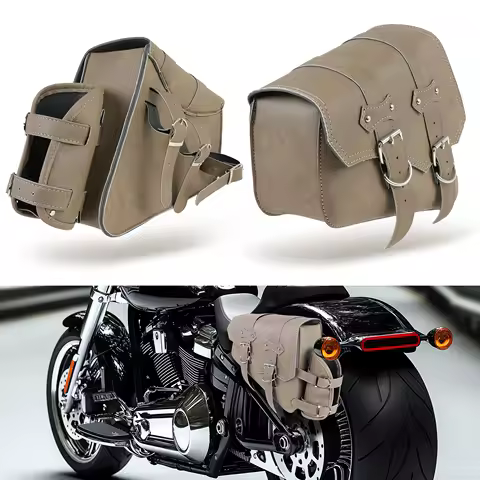 PU Leather Saddle Luggage Bag With Kettle Bag Motorcycle Retro Saddle Bag For Harley Davidson Sportster XL883 XL1200