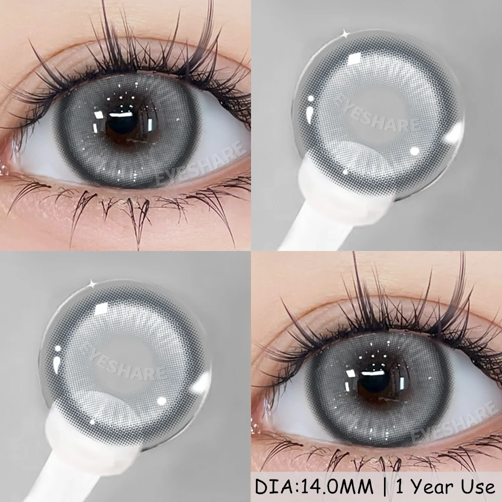 EYESHARE 1 Paar modische farbige Kontaktlinsen für Augen, lila Farbkontakte, rote Linsen, rosa, weiche Linsen, Schönheits-Make-up, jährlich