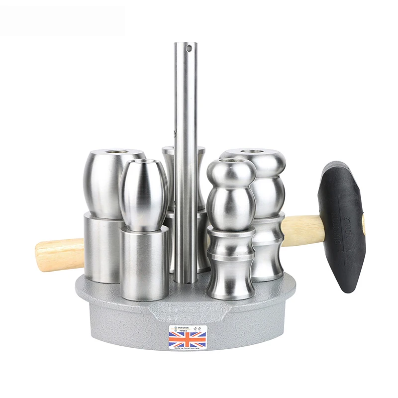 Durston Professional Bangle Making Tool Creates Flat & Curved Cuffs 10pc Bangle Forming Die Set with Hammer for Metal Shaping