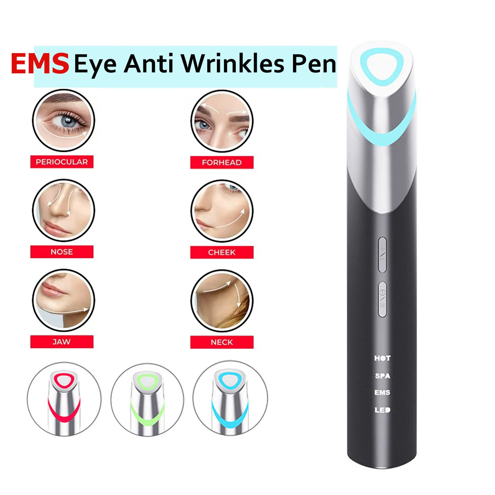 جهاز العناية بالبشرة المحمول EMS مدلك رفع العين جهاز تجميل الاهتزاز أكياس العين جهاز مضاد للانتفاخ الداكن لأداة تدليك العين #1