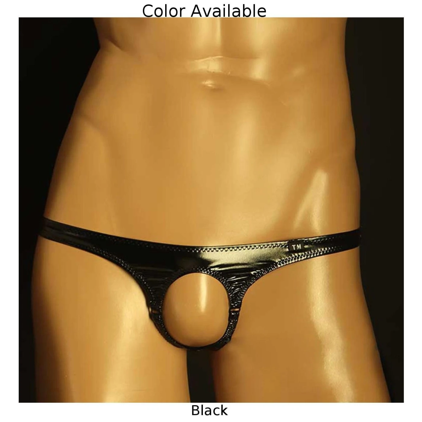 Mens Open Crotch Pouch Hole Panties Sexy Faux Leather Bikini Briefs Low Waist Open Pouch Underwear Gay Erotic Lingerie Underpant