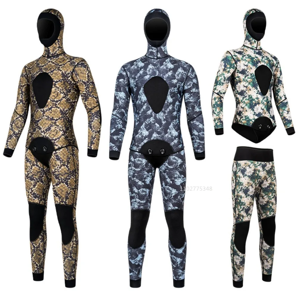 Wetsuits Mens 3MM Camo Neoprene Scuba Diving Unisex One Piece Sport Skin Spearfishing Full Suit Pant Top Scuba Diving Suit