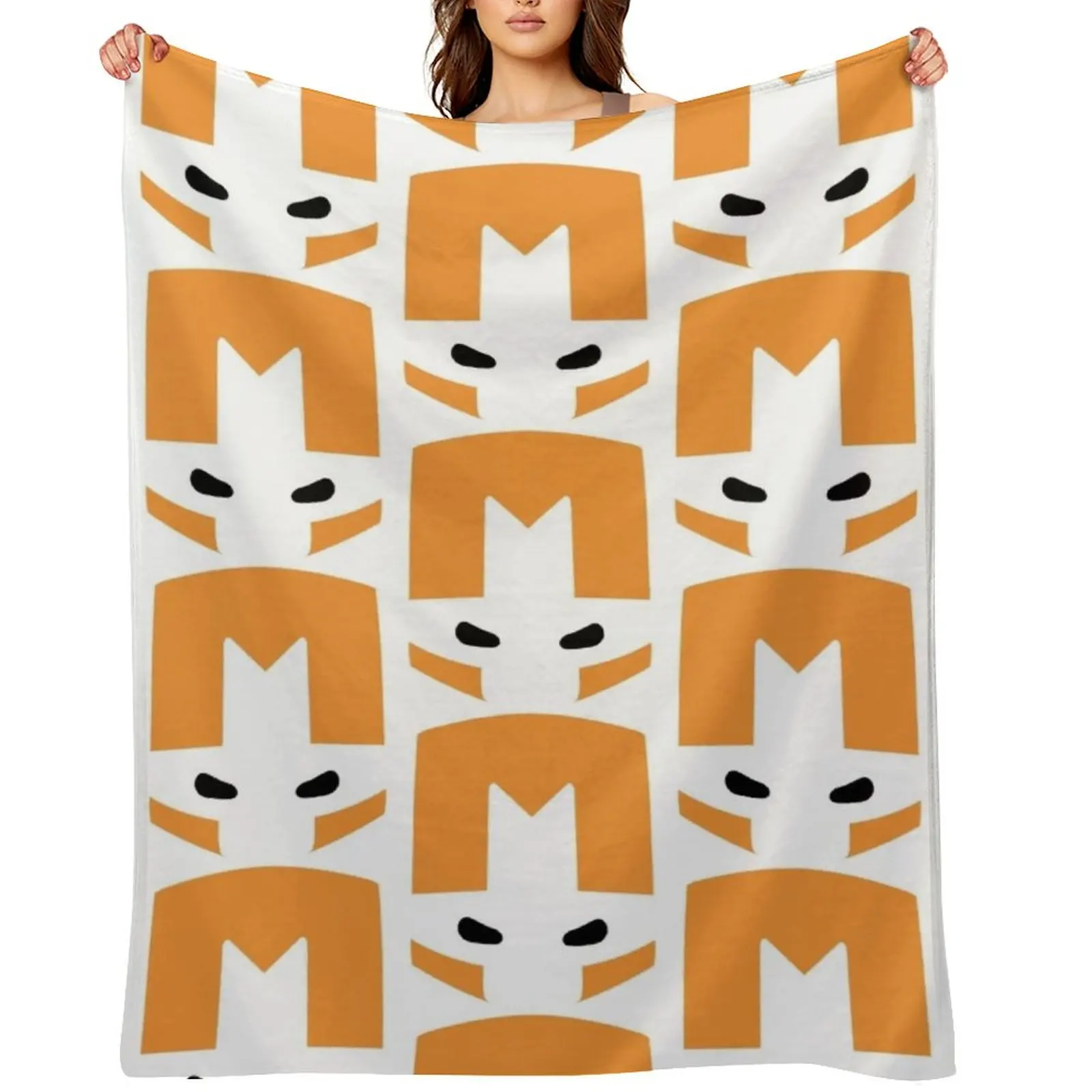 

Castle Crashers Minimal Orange Knight Throw Blanket Flannels Travel Softest Camping Blankets