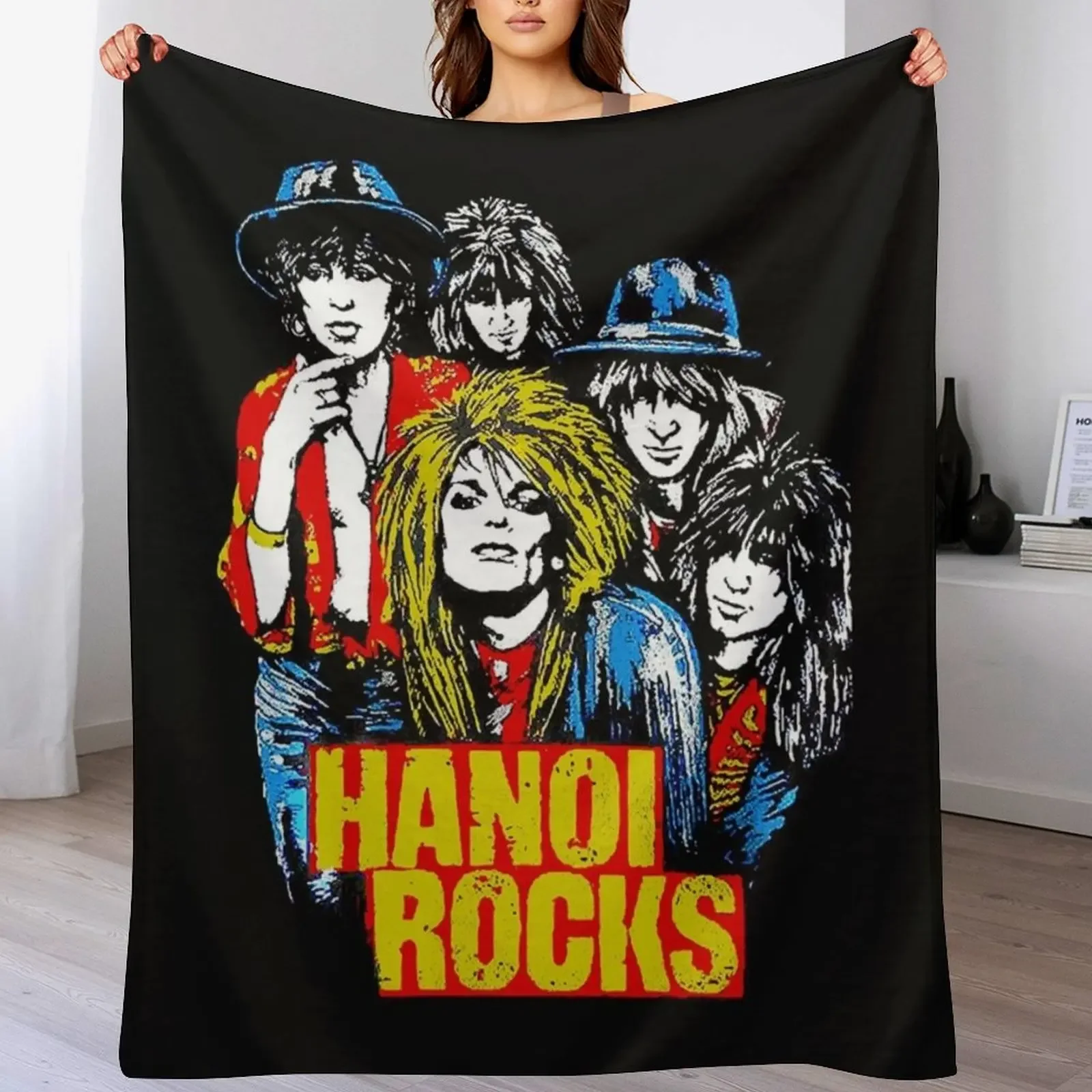 

Hanoi Rocks 4 Classic T-Shirt Throw Blanket Cute Plaid Sofas Thins Luxury Designer Blankets