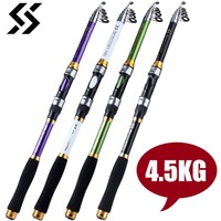 Sougayilang 4 Colors Telescopic Fishing Rod 1.8m-2.7m Glass Fiber EVA Handle Carp Spinning Rod Fishing Pole Fishing Weight 4.5kg