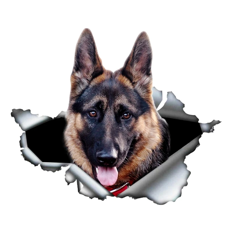 

German Shepherd Dog Self-Adhesive Vinyl Sticker Waterproof Decal for Car Bumper Rear Window Laptop Decor