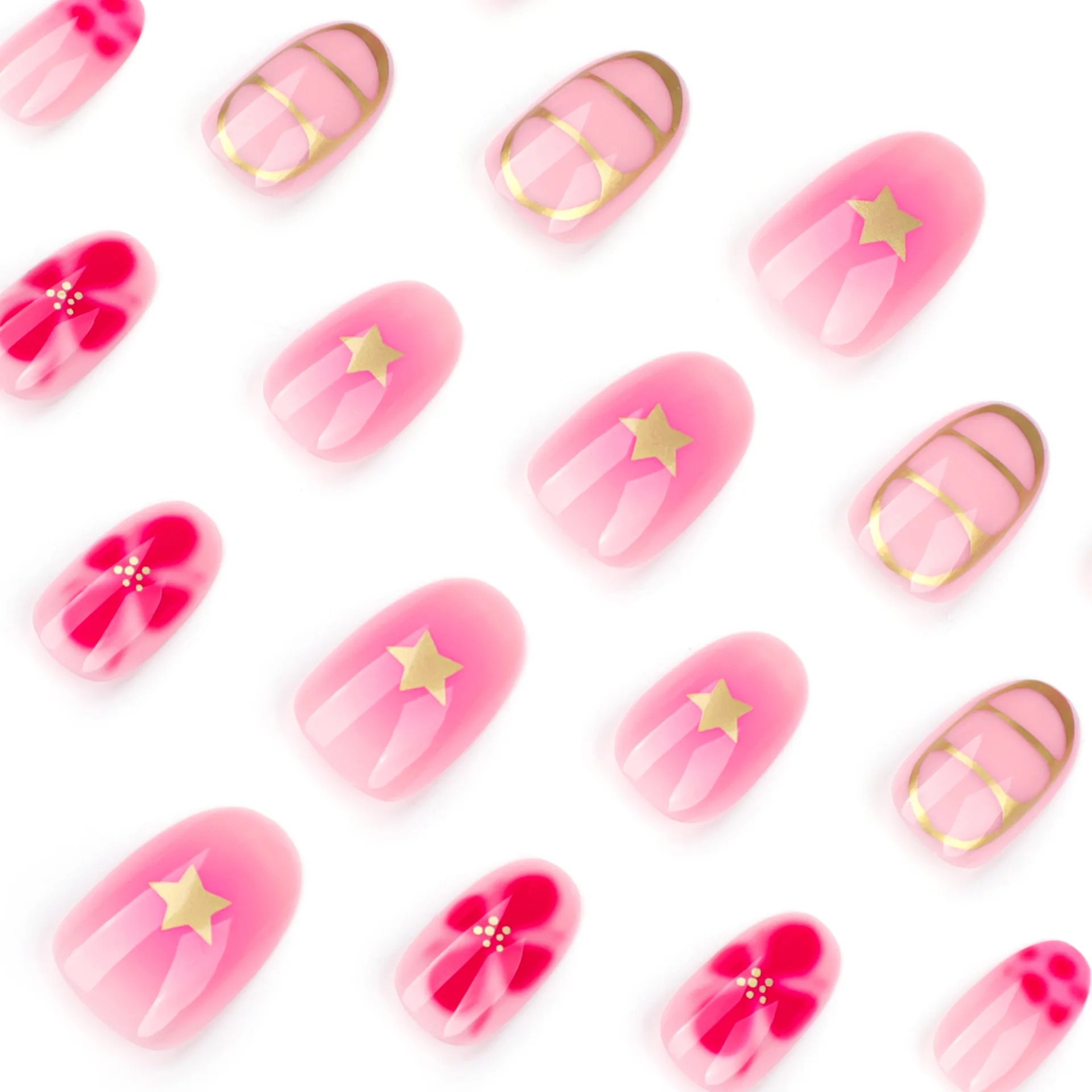 

Short Fake Nails Removable Save Time Finished Nail Piece Manicure Salon DIY Art Faux Ongles