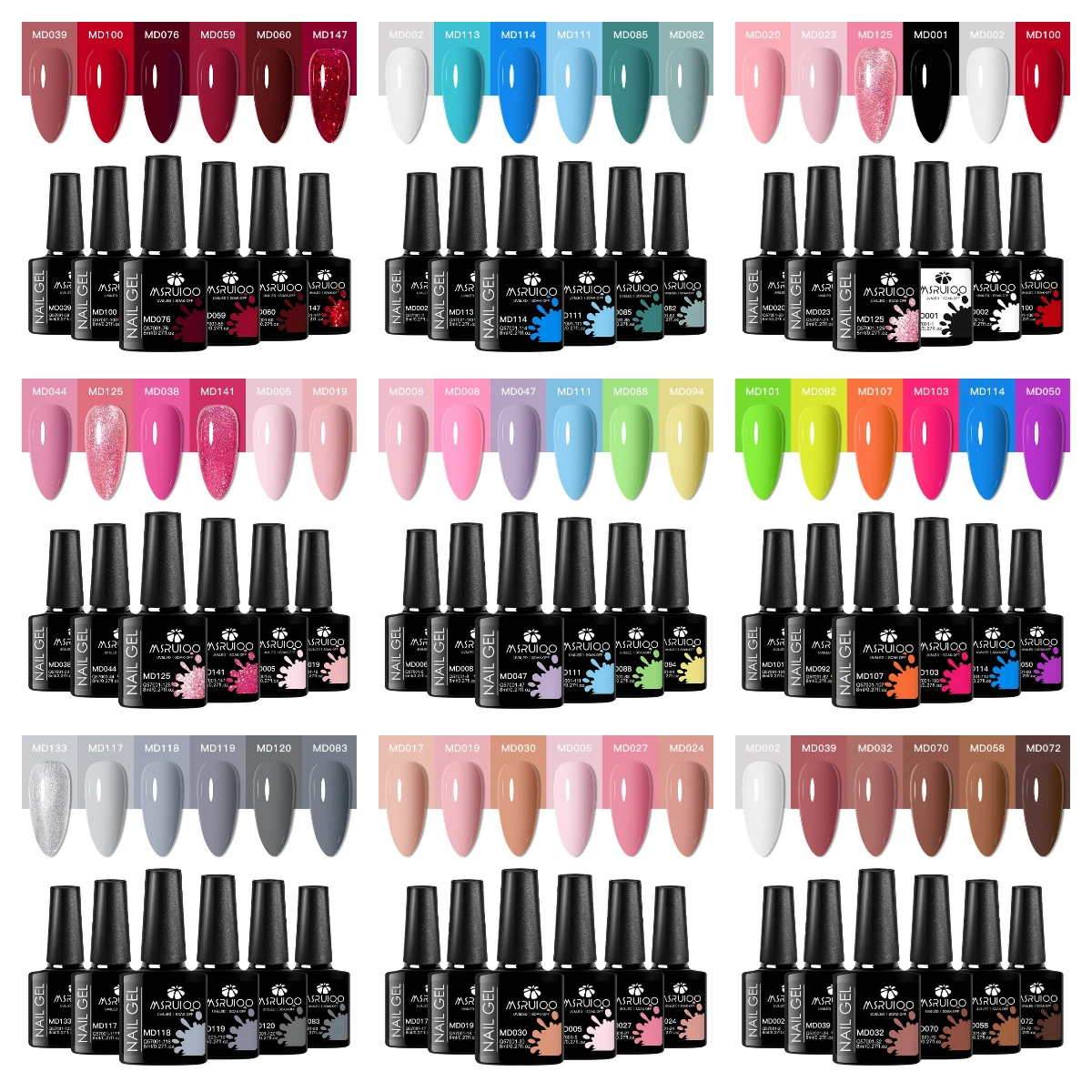 Ensemble de vernis à ongles Gel multicolore, 6 pièces, décorations Nail Art à faire soi-même pour toutes saisons, conception de manucure, longue durée, UV/LED nécessaire