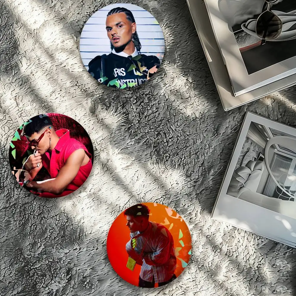 Singer Abraham Mateo Concert support Laser Badge Creative Pins Brooch for Bag Clothes Hat Decor Gifts Fans Collect