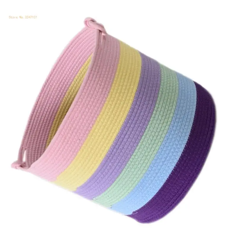 Convenient and Space Saving Storage Container Handwoven Cotton Rope Round Basket Dropship