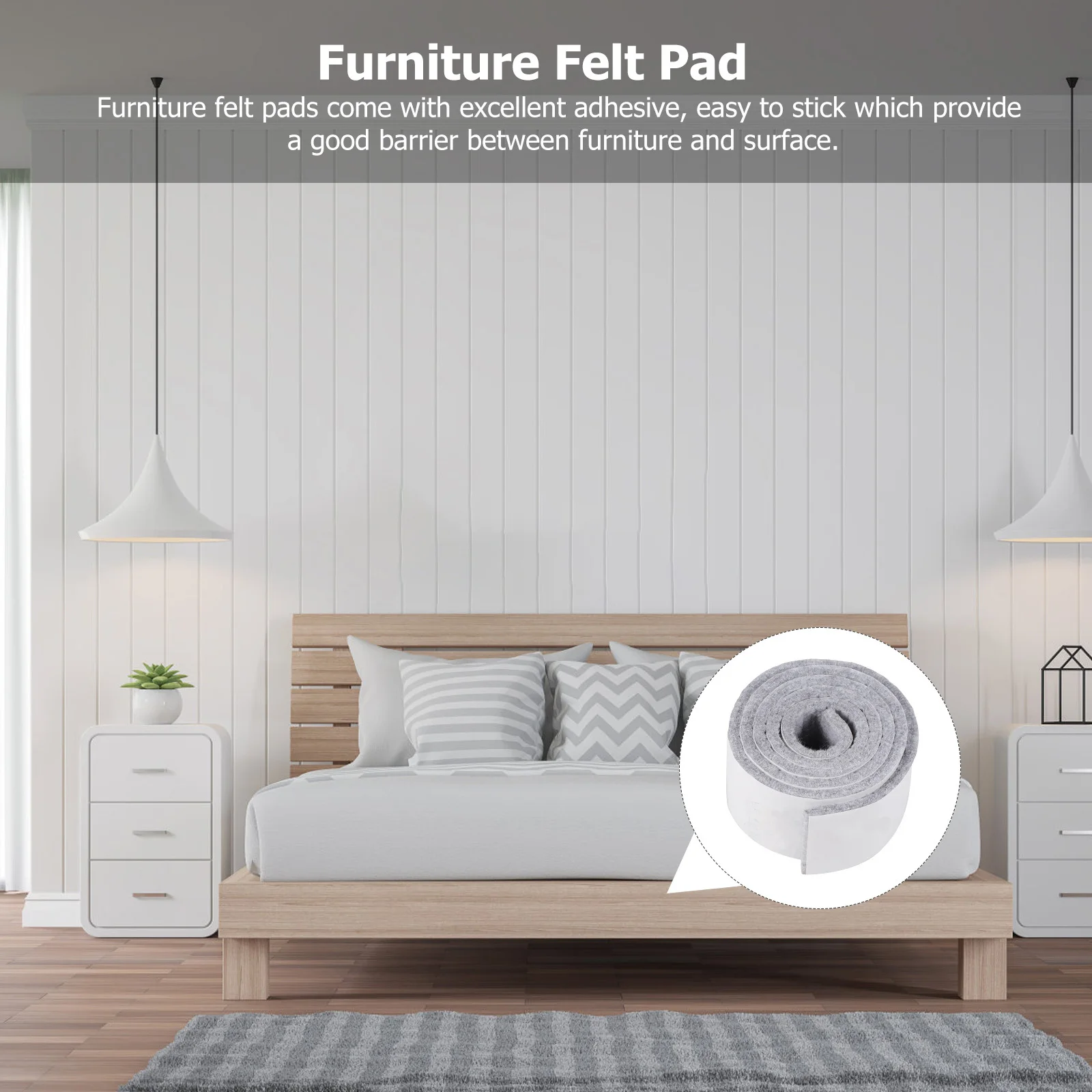 

1 Roll Premium Felt Chair Pads with Strong Adhesion Cut to Size Floor Protector for Wood Tile Furniture Felt Mat