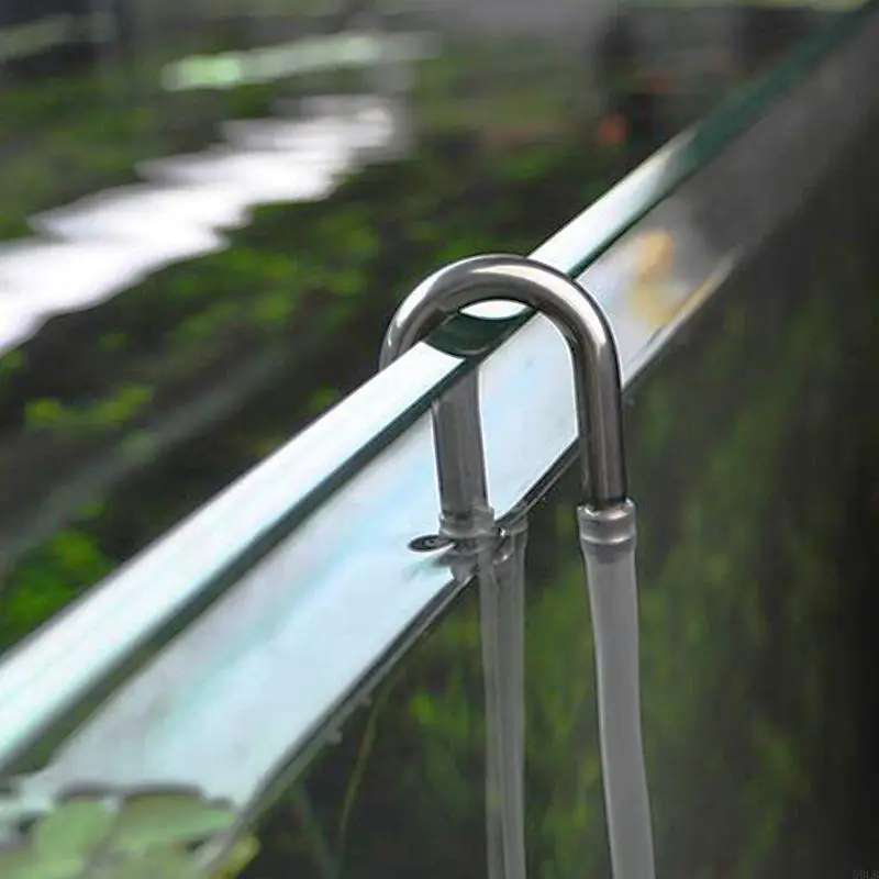 50LB Aquarien Rohr UShape Edelstahl Rohr FishTanks Pumpe Metall Rohr Luft System Zubehör