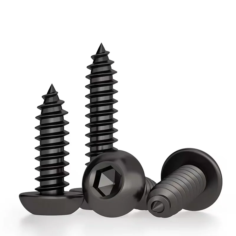 PCA Schwarze 8.8 Stahl-Hochleistungs-Rundkopfschrauben mit Innensechskant, Selbstschneidende Allen-Schrauben M2-M6 – Detail 2