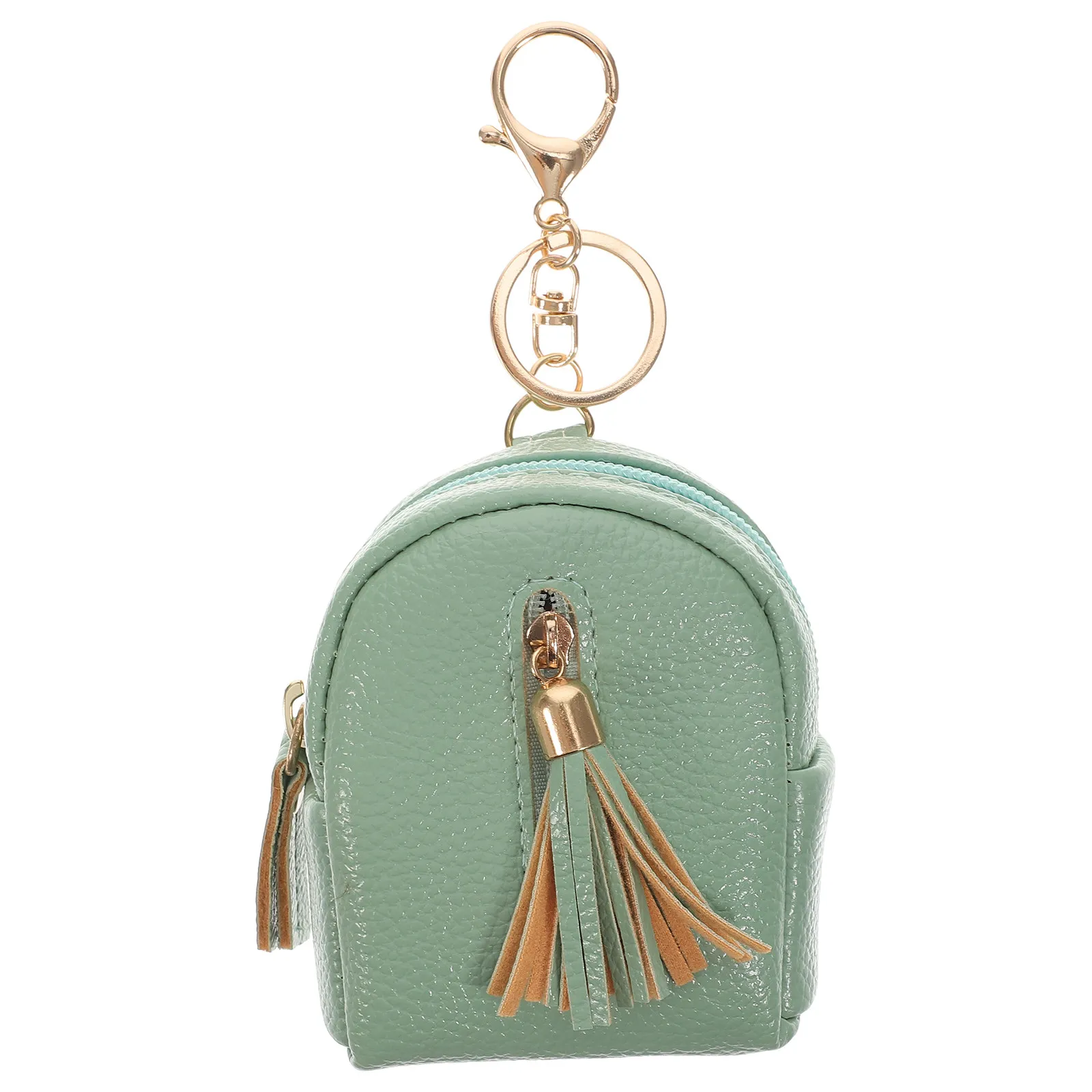 

1 шт. портативная сумка-брелок с креативным дизайном мини-рюкзака, на молнии, с кисточками, из премиального материала, милый портативный кошелек для монет для женщин