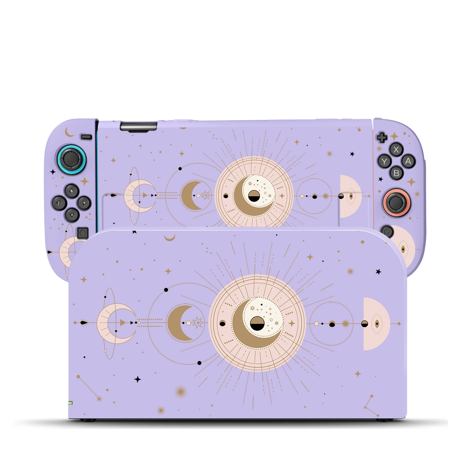 حافظة لجهاز نينتندو سويتش 2 فوندا غطاء حماية قابل للإرساء مرحلة القمر الشفاف من مادة البولي يوريثان الحراري 2 ملحقات وحدة التحكم JoyCon