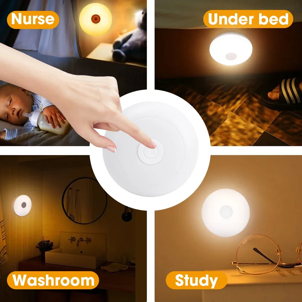 3 Color LED Night Lights Dimming Wall Light Socket Plug-in Nursing Eye Sleep Bedside Lamp Bedroom Corridor Decor Energy Saving