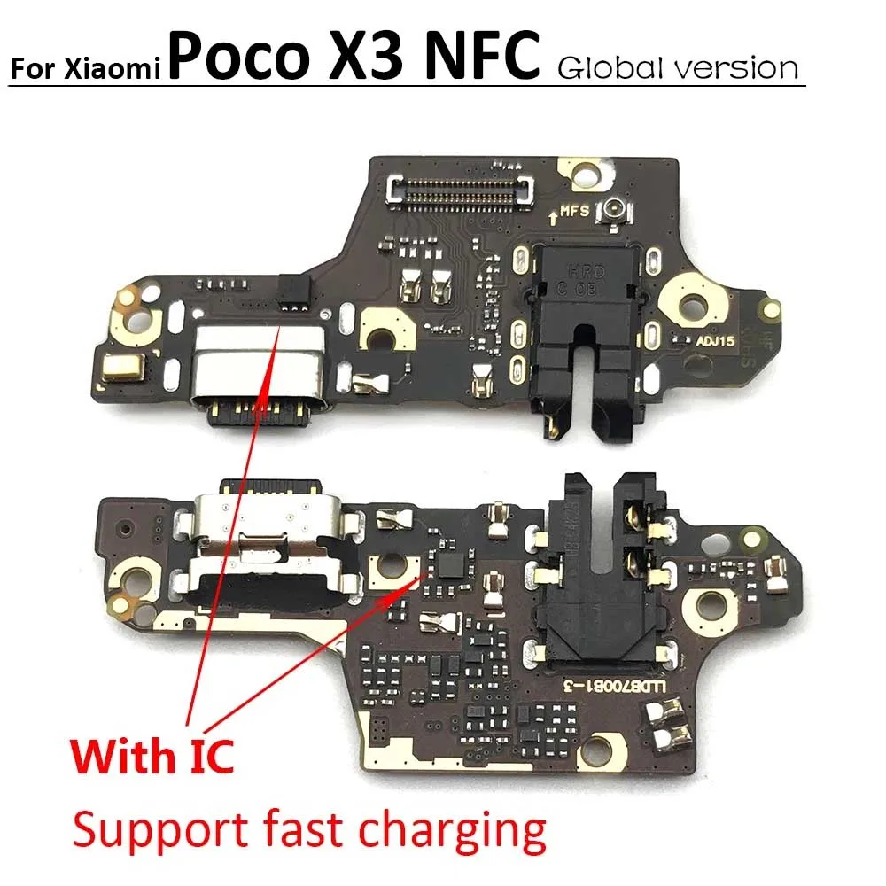 New Charger Board PCB Flex For Xiaomi POCO X3 NFC Global Version / Poco X3 Pro USB Port Connector Dock Charging Cable