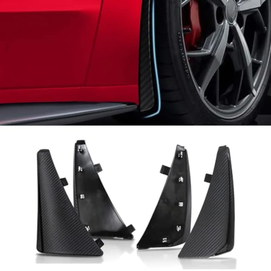

4PCS Front and Rear Mud FlapsCarbon Fiber Pattern Splash Guards Wheels Rock Mudguards Mudflap Fender for Corvette C8 Stingary Z