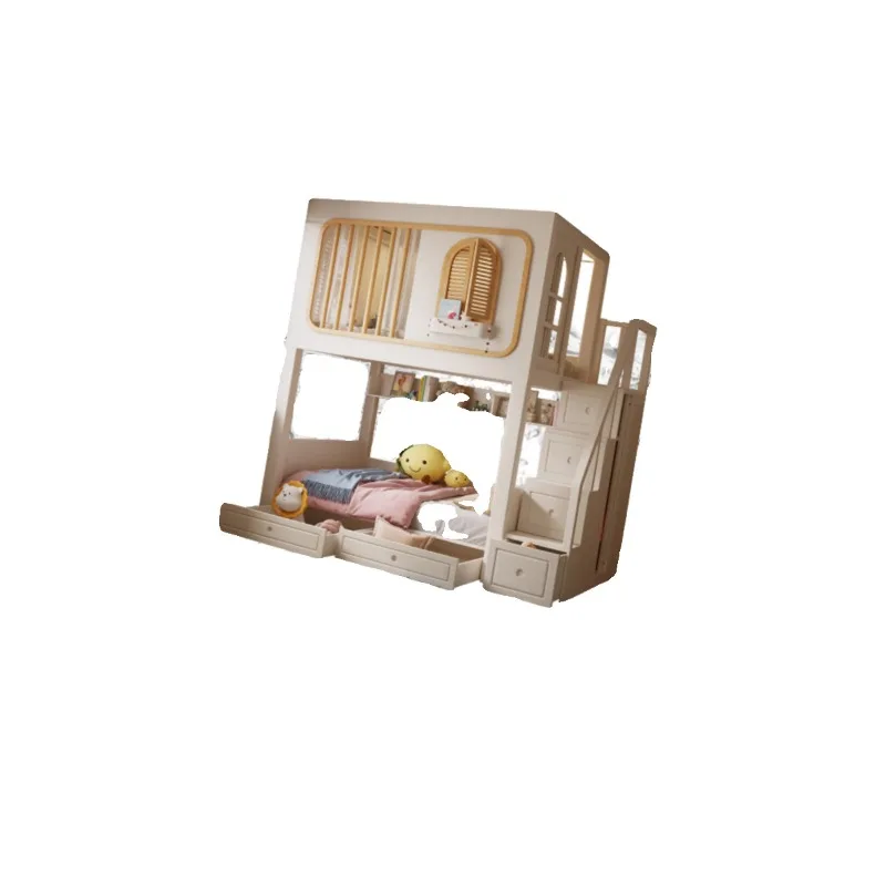 

Desk integrated wardrobe upper and lower beds multi-functional bed lower table lower empty cabinet combination high and low tree