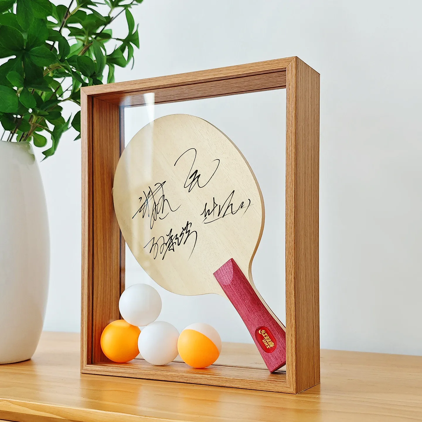 double-sided-transparent-glass-pong-paddle-signature-display-frame-showcase-storage-holder-table-tennis-fan-supplies