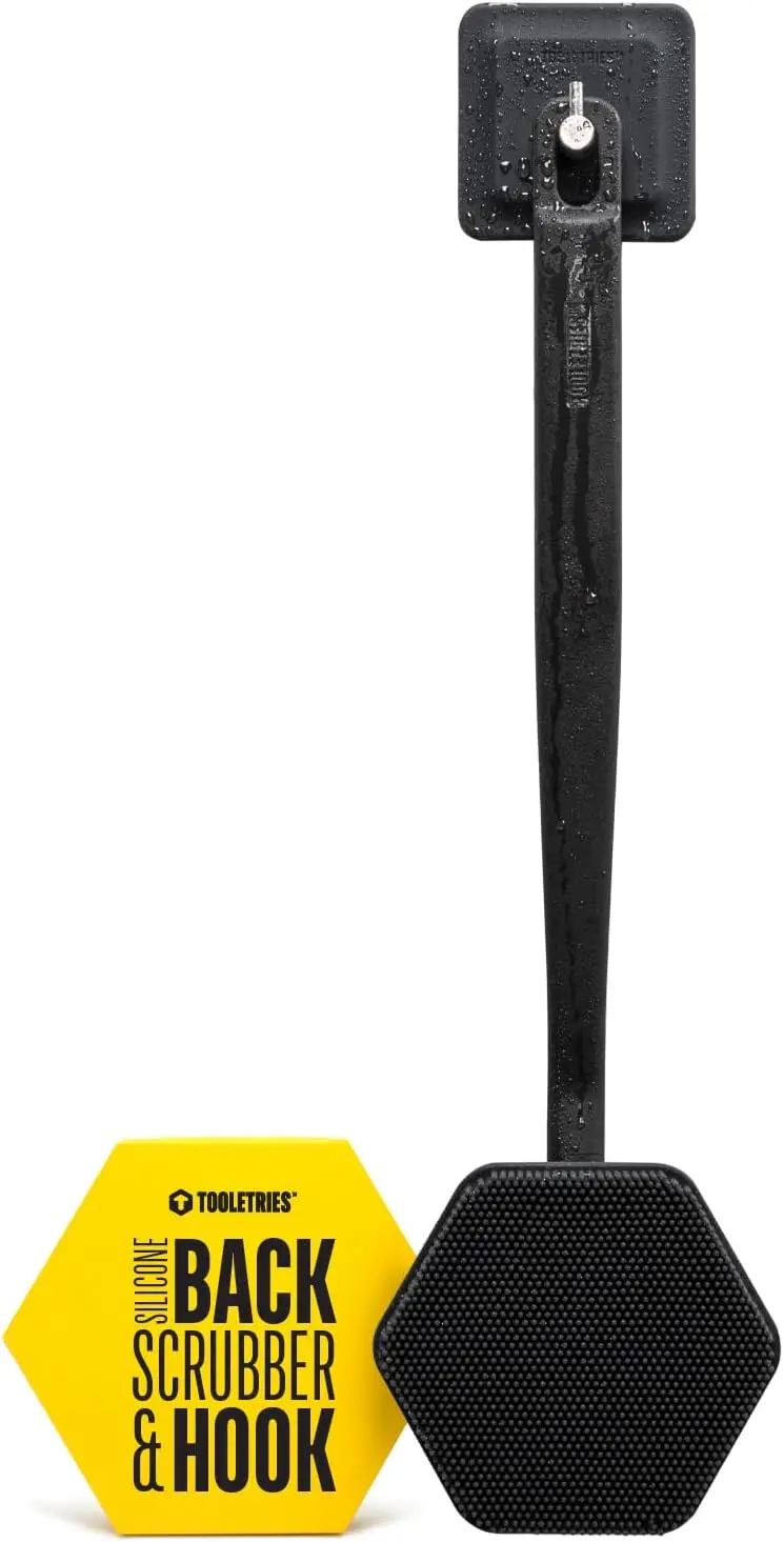 

Silicone Back Scrubber with Hook - Exfoliating Shower Brush, Back Washer for Men, Durable Back Brush with Long Handle
