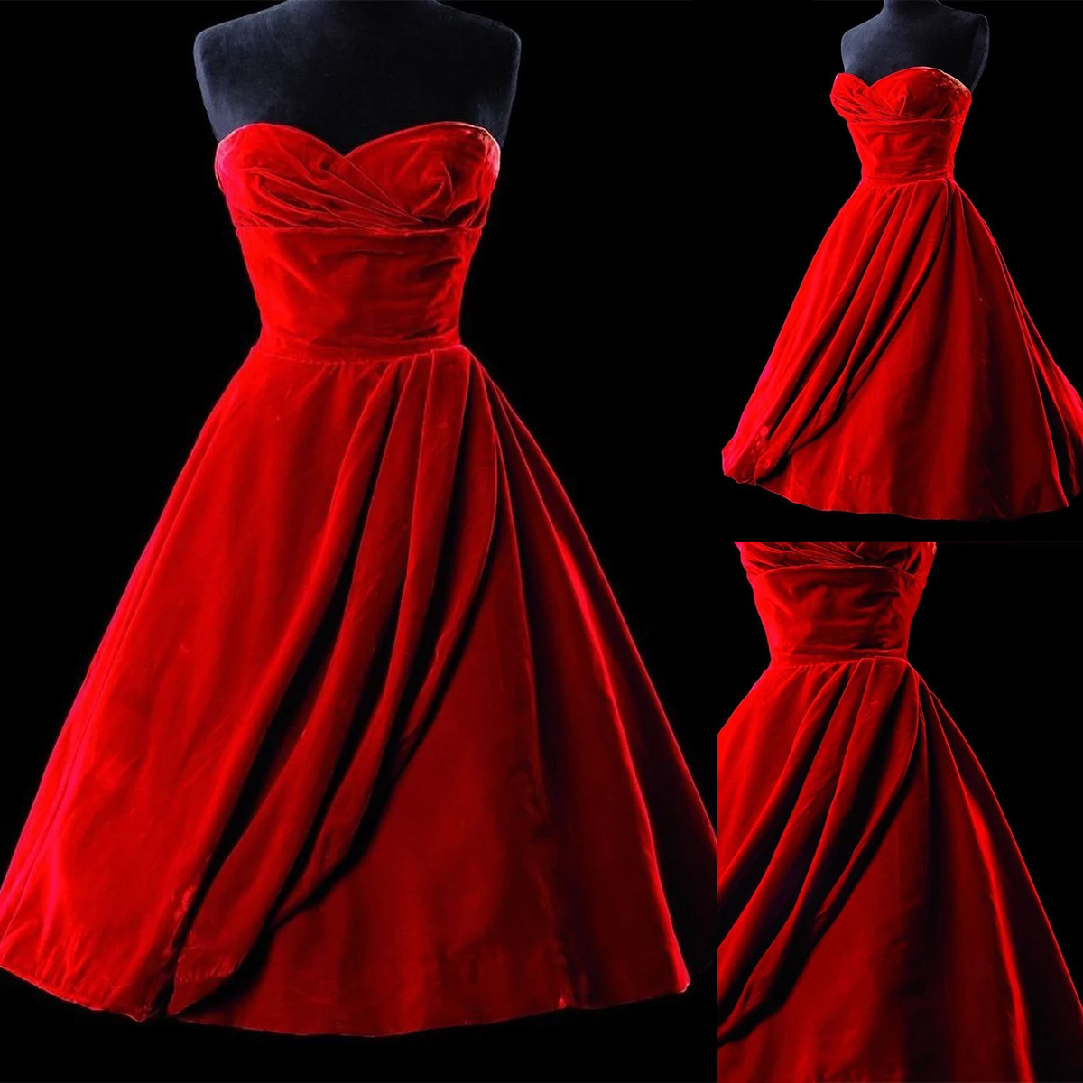 

Red Sexy A-Line Evening Dress With Sweetheart New Sleeveless Party VELOUR Bridal Gowns Knee-Length Robes De Mariée Hot Sale