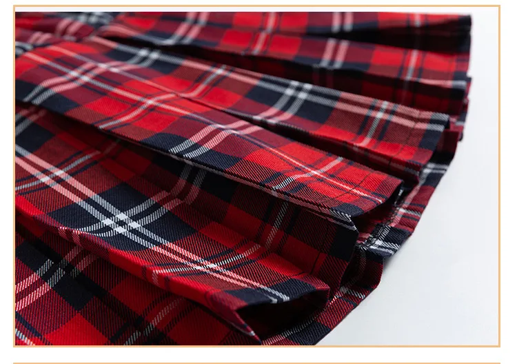 Summer 2024 New Teenager Girls JK plaid red Pleated skirt short checked Safety pants Children kids thin fashion 4 to 12 years