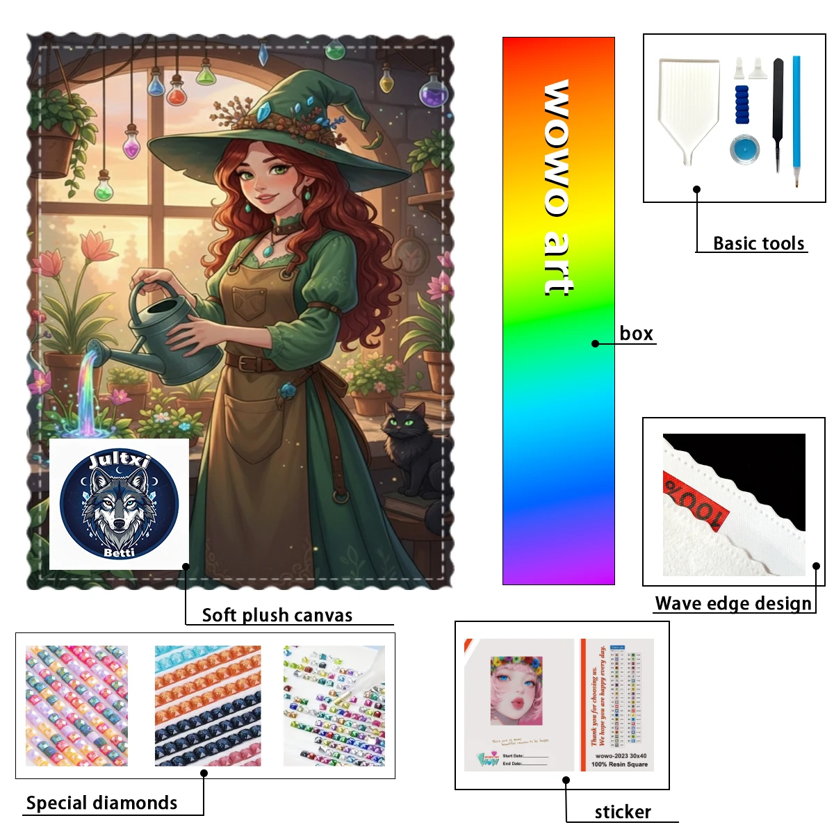 

【Betti_ Diamond Art】The girl watering the flowers Crystal AB Rhinestone FD Rhinestone Perfect Resin Diamond