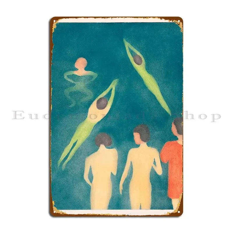 Boys Bathing 1896 By Munch Metal Plaque Poster Wall Decor Personalized Garage Wall Decor Poster Tin Sign Poster