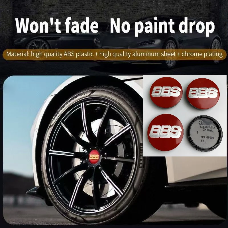 

4PCS 56mm for refitting BBS hub cover and badge decoration of automobile tire center cover universalize auto parts