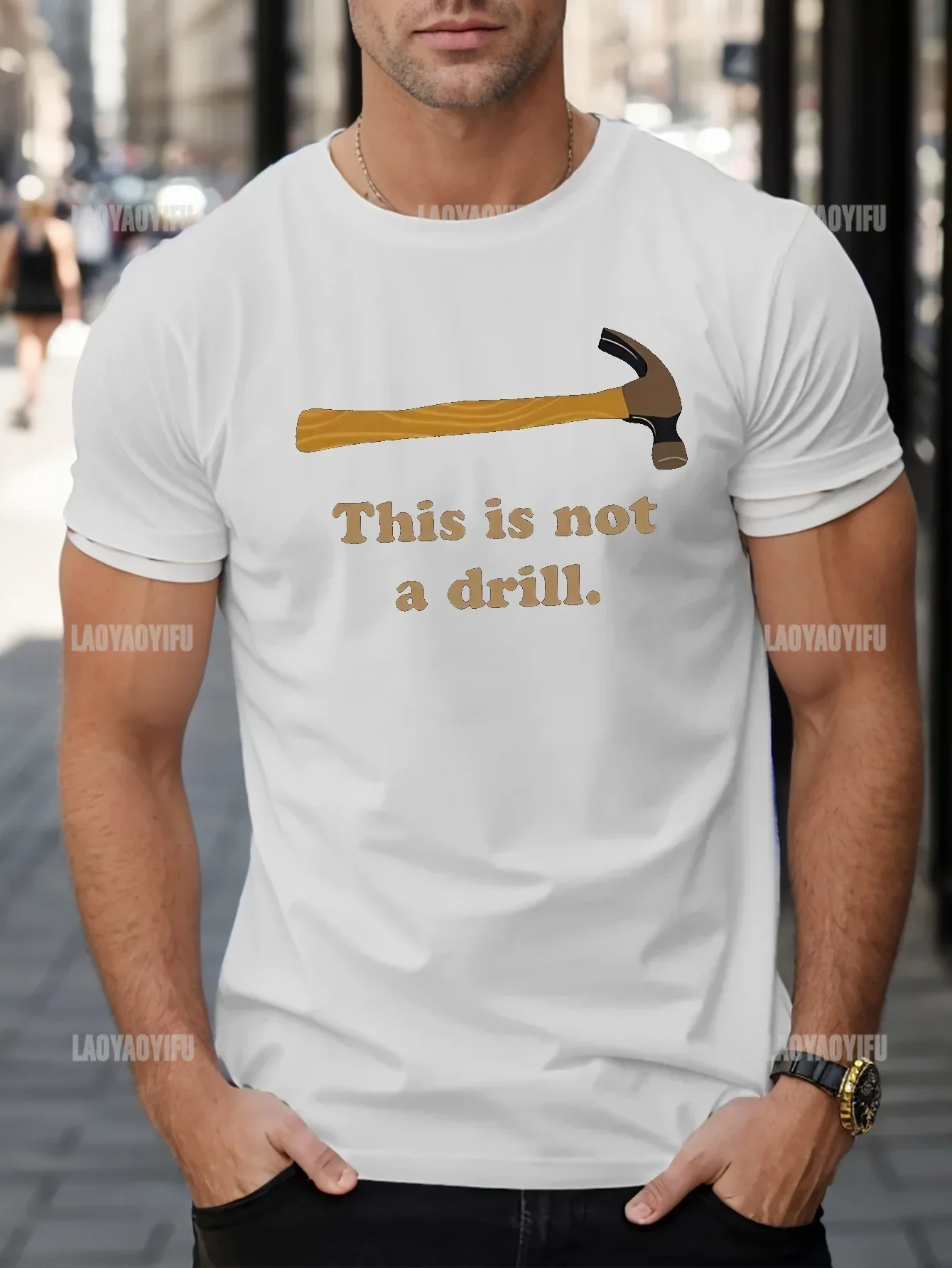 THIS IS NOT A DRILL Print T Shirt Tees for Men Woman Casual Short Sleeve Cotton T-shirt for Summer Breathable Outdoors Tops