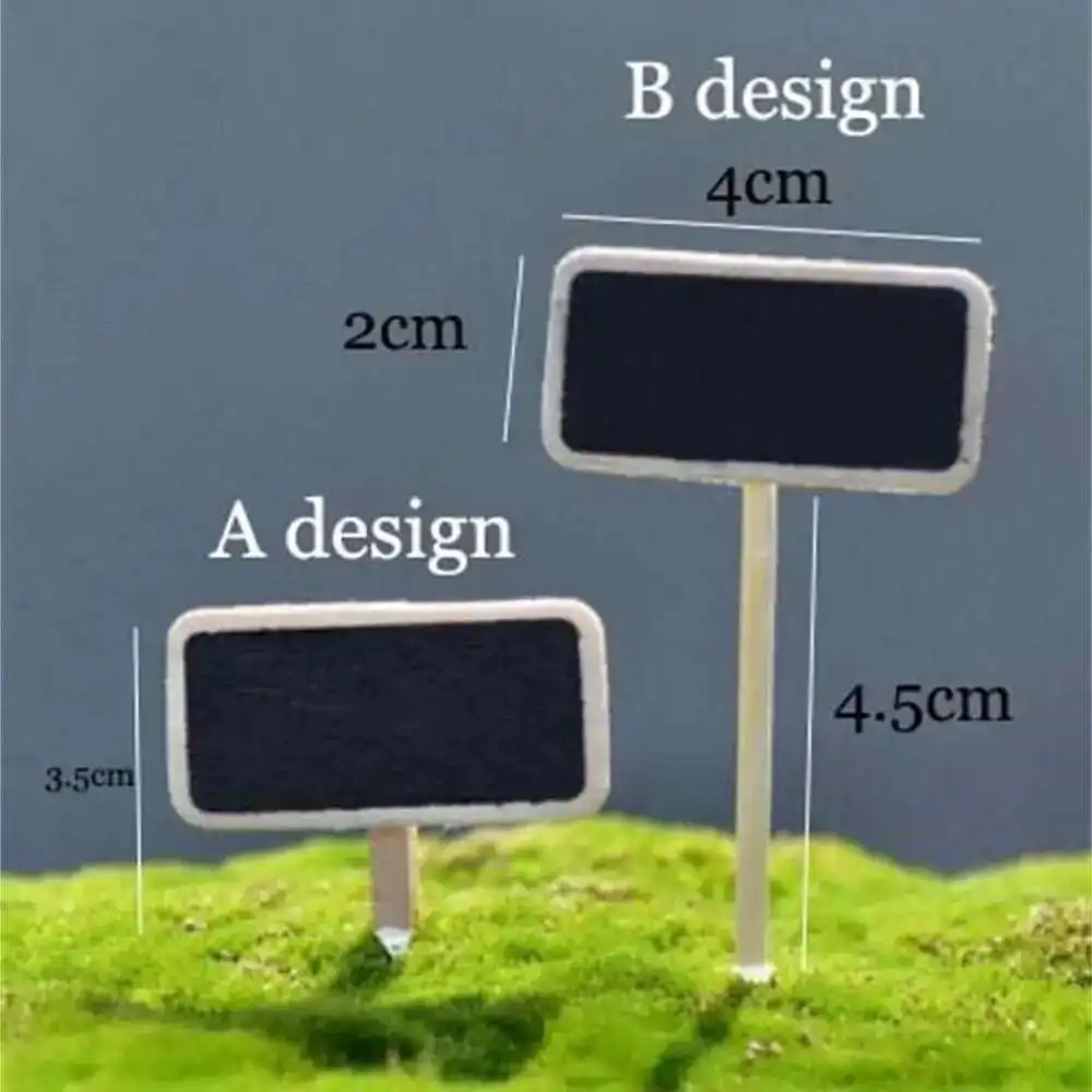 50 Mini Blackboard Wood Message Slate Rectangle Clip Panel Card Memos Label Plan Price Tag Display Snap Pot Flower Name Plate