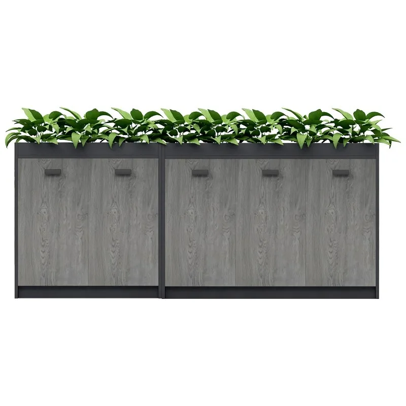 

File Cabinet Low Cabinet Office Partition Flower TroughGreen PlantWooden Storage Locker Data Cab