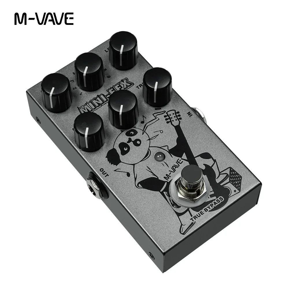 Pedale per chitarra elettrica M-vave MINI-EFX pedale per effetti multici per chitarra 4 effetti di Overdrive 4 effetti di distorsione Boost 3 Band EQ