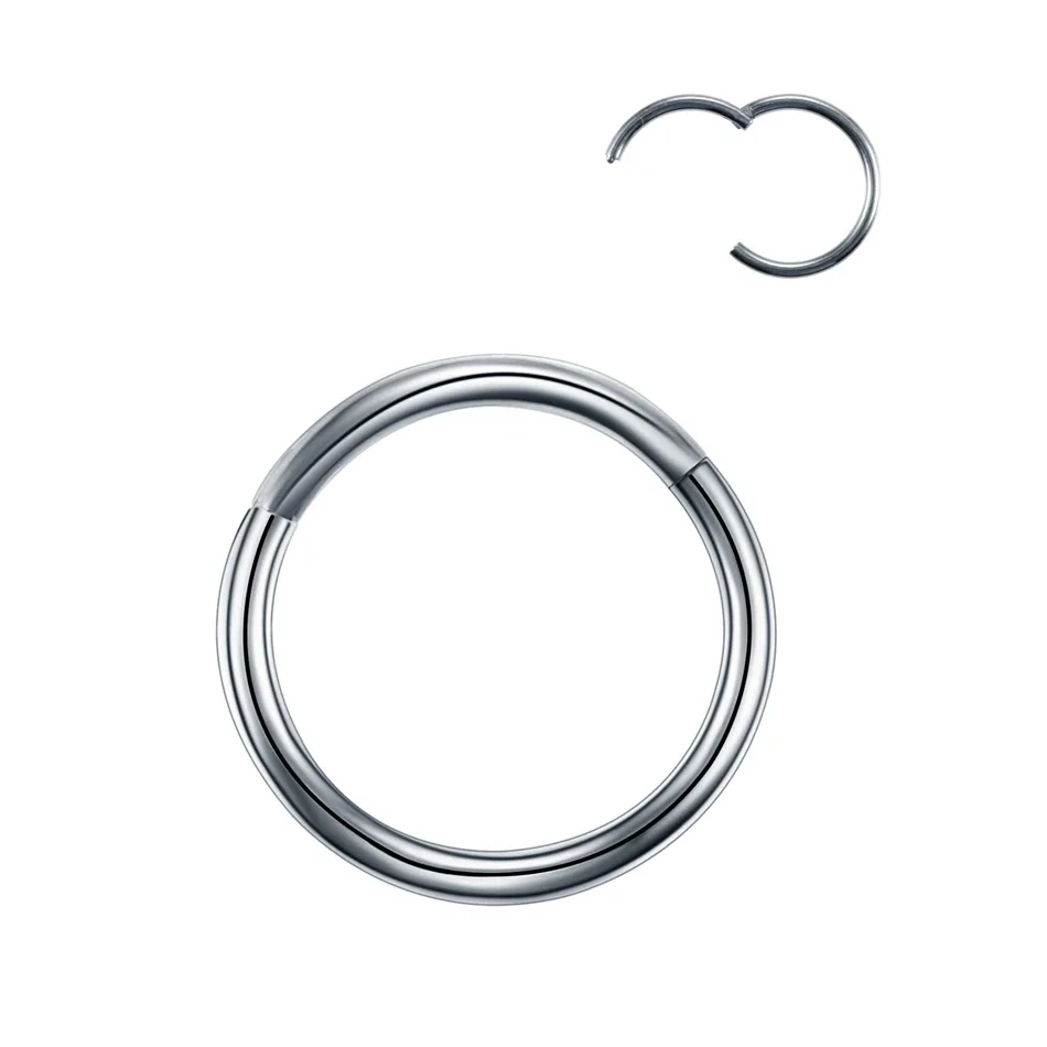 10pc Hinged Segment Nose Ring Stainless Steel Nose Hoop Septum Clicker Piercing Lip Ear Cartilage Helix Body Piercing Jewelry