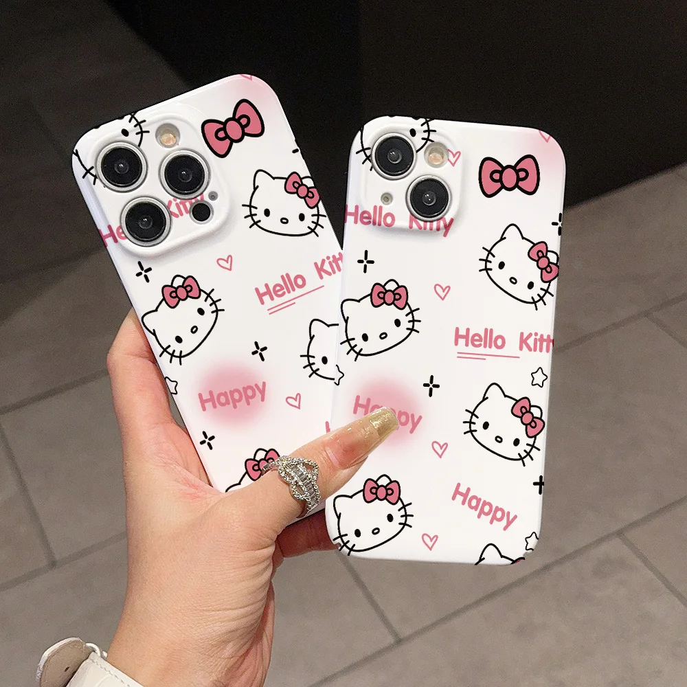 

Cartoon Cute Hellokitty Phone Case for OPPO Reno 5 6 7 7Z 8 8T F9 F11 R15 R17 Find X3 X5 Se Pro 5G Glossy HD Hard PC Cover