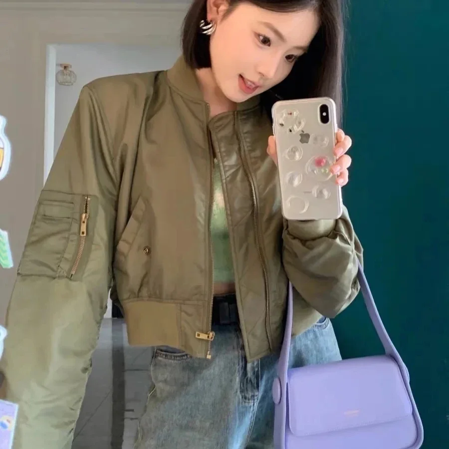 Pop Pop Pop Baseball Jacket Women's Spring And Autumn New High-End Korean Version Loose Vintage Niche Short Jacket Top Fashion L