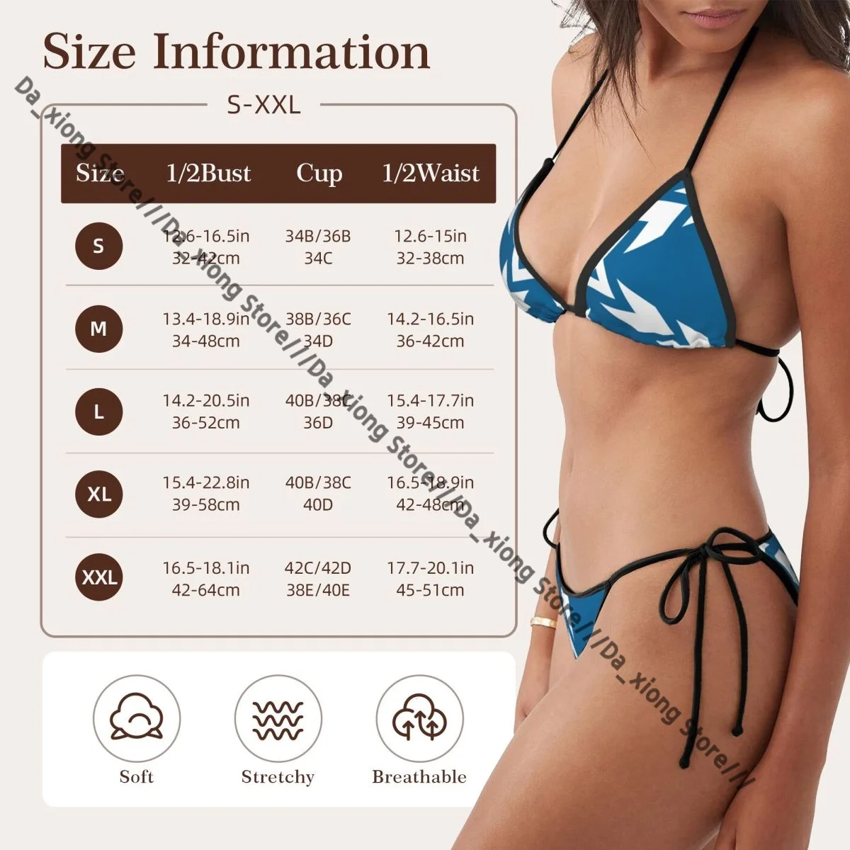 Traje de baño para mujer, conjunto de Bikini con Tanga, trajes de baño sexis con bandera de Israel, trajes de baño con vendaje triangular, ropa de playa femenina