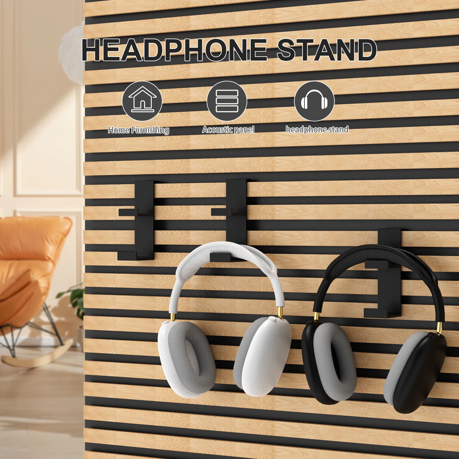 1 Piece No-Drill Soundproof Panel Hook, Strong Adhesive Mount Bracket, Special for Home Studio Acoustic Panels, Compatible with