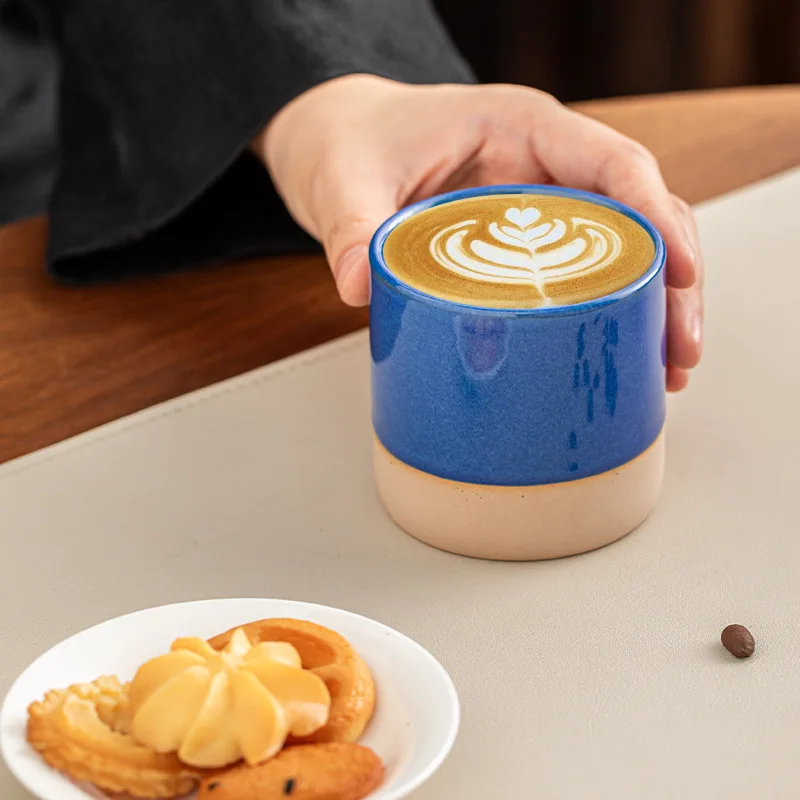 Middle Eastern Retro Ceramic Kiln Turned Coffee Cup La Hua Tea Cup Breakfast Concentrate Cup