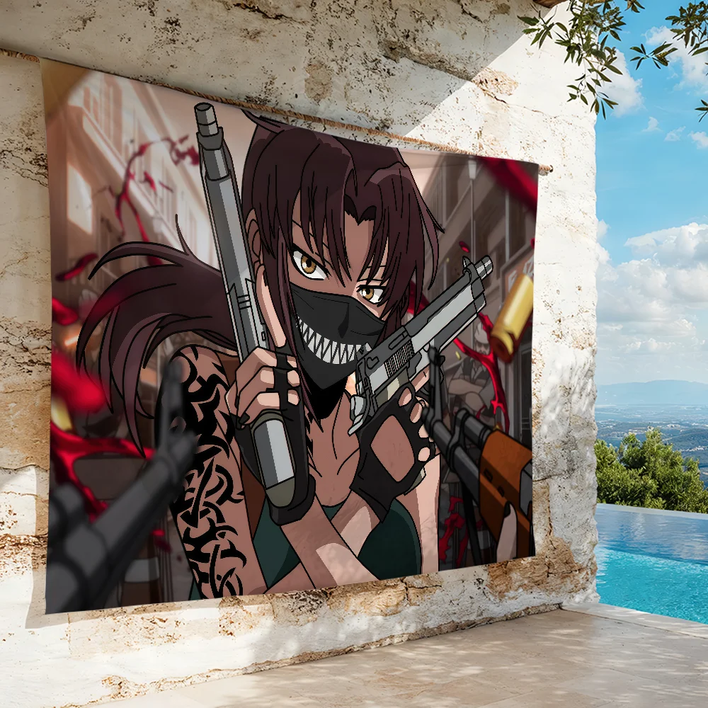 Comic Black L-Lagoon flag For Decoration Outdoor Picnic  Hanging Home Camping Party Banner
