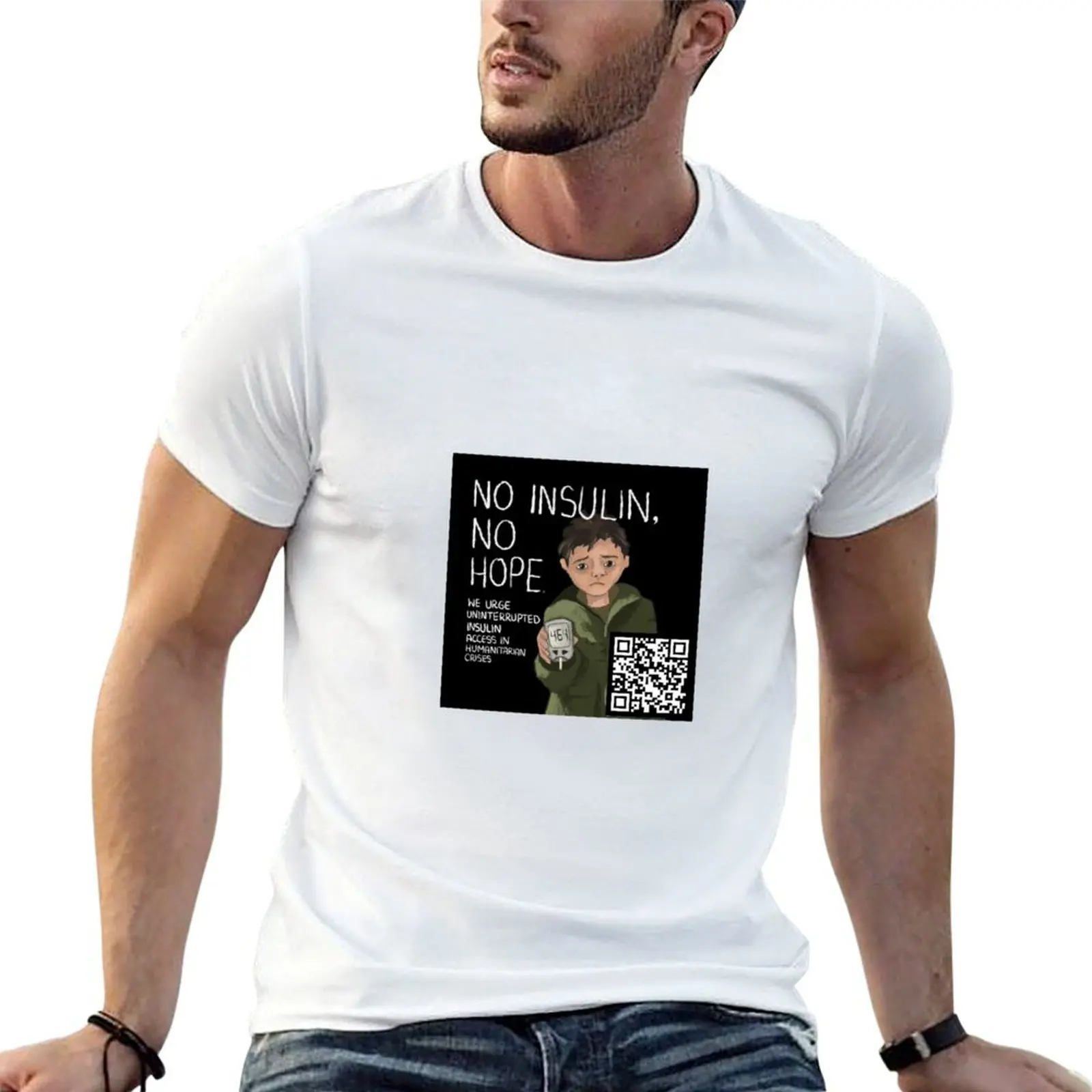 T-shirt No Insulin, No Hope (QR Code) (insulinconsensus) avec protection solaire UV