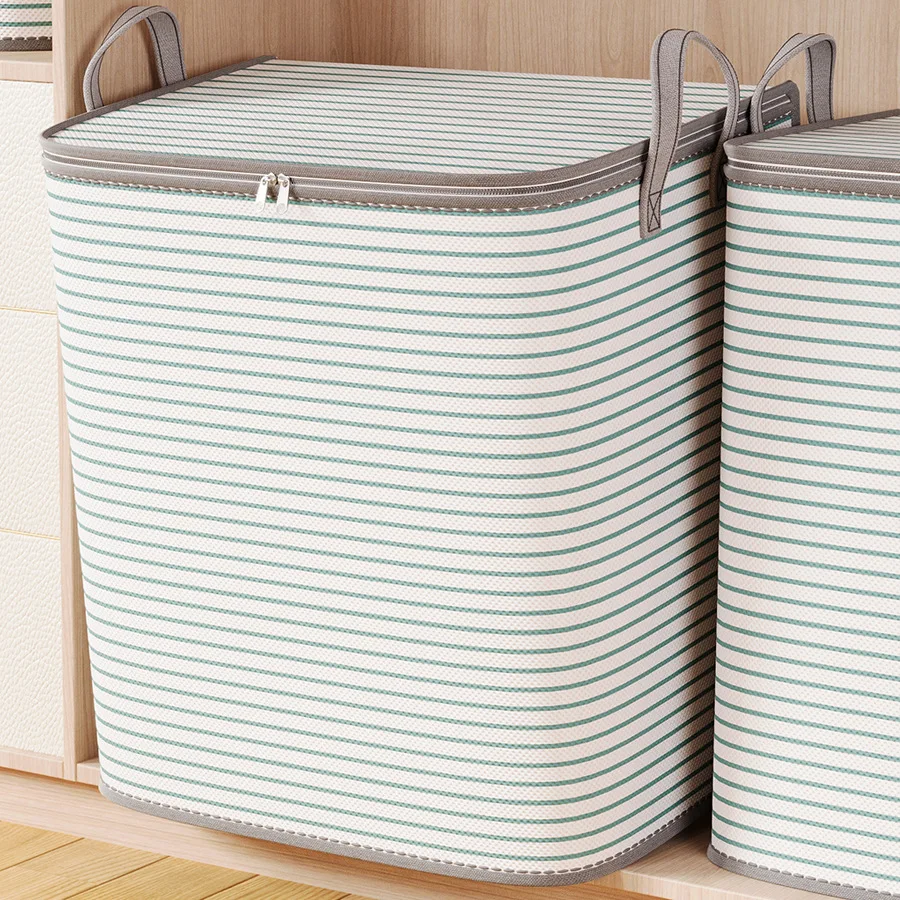 

4pcs Foldable storage Box,Breathable Clothes Bedding Pillow Sheet Storage Bag with Zipper,Moving Quilt Large Capacity Storage
