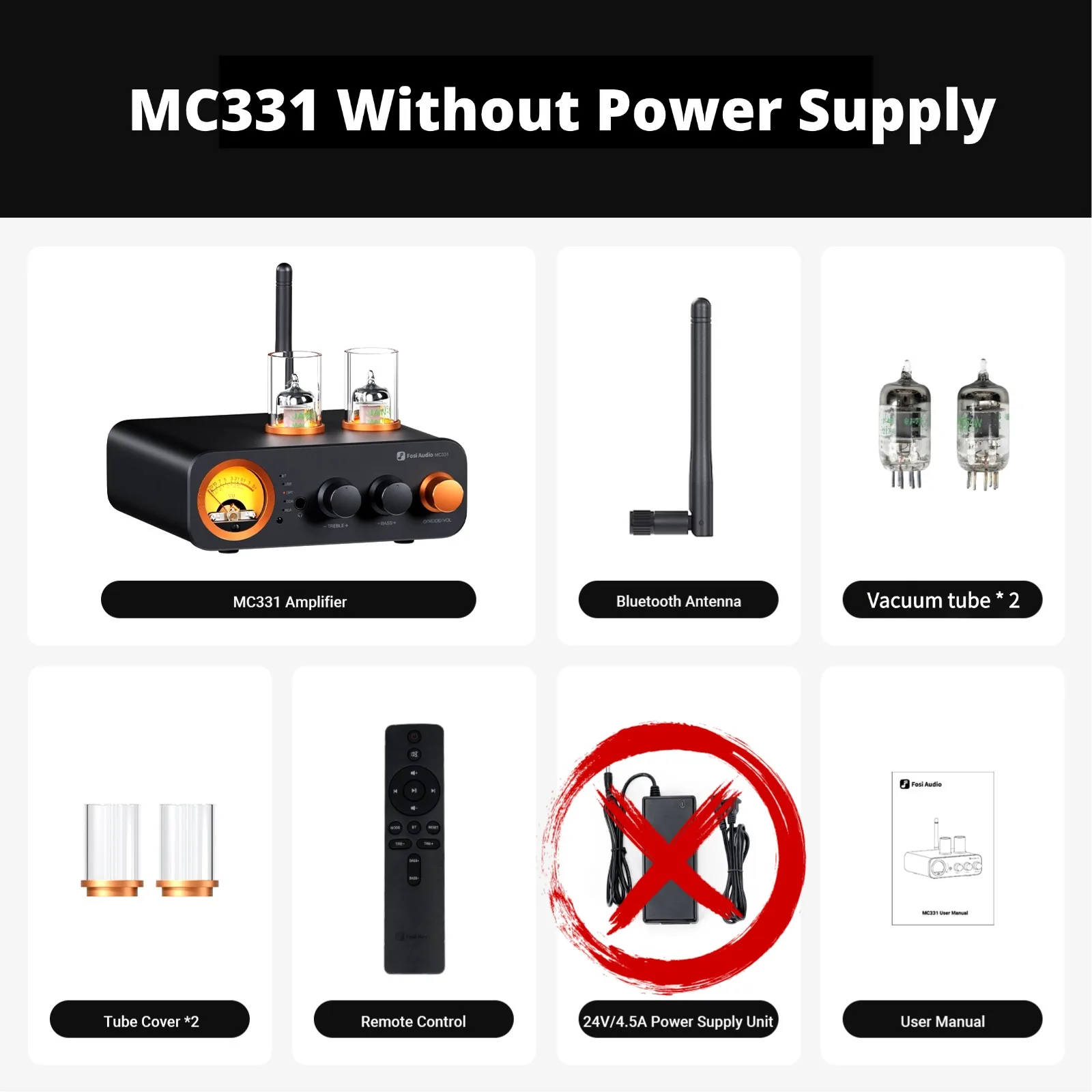 Fosi Audio MC331 真空管ハイブリッドアンプ Bluetooth S244060f547d748f99065af869ce13
