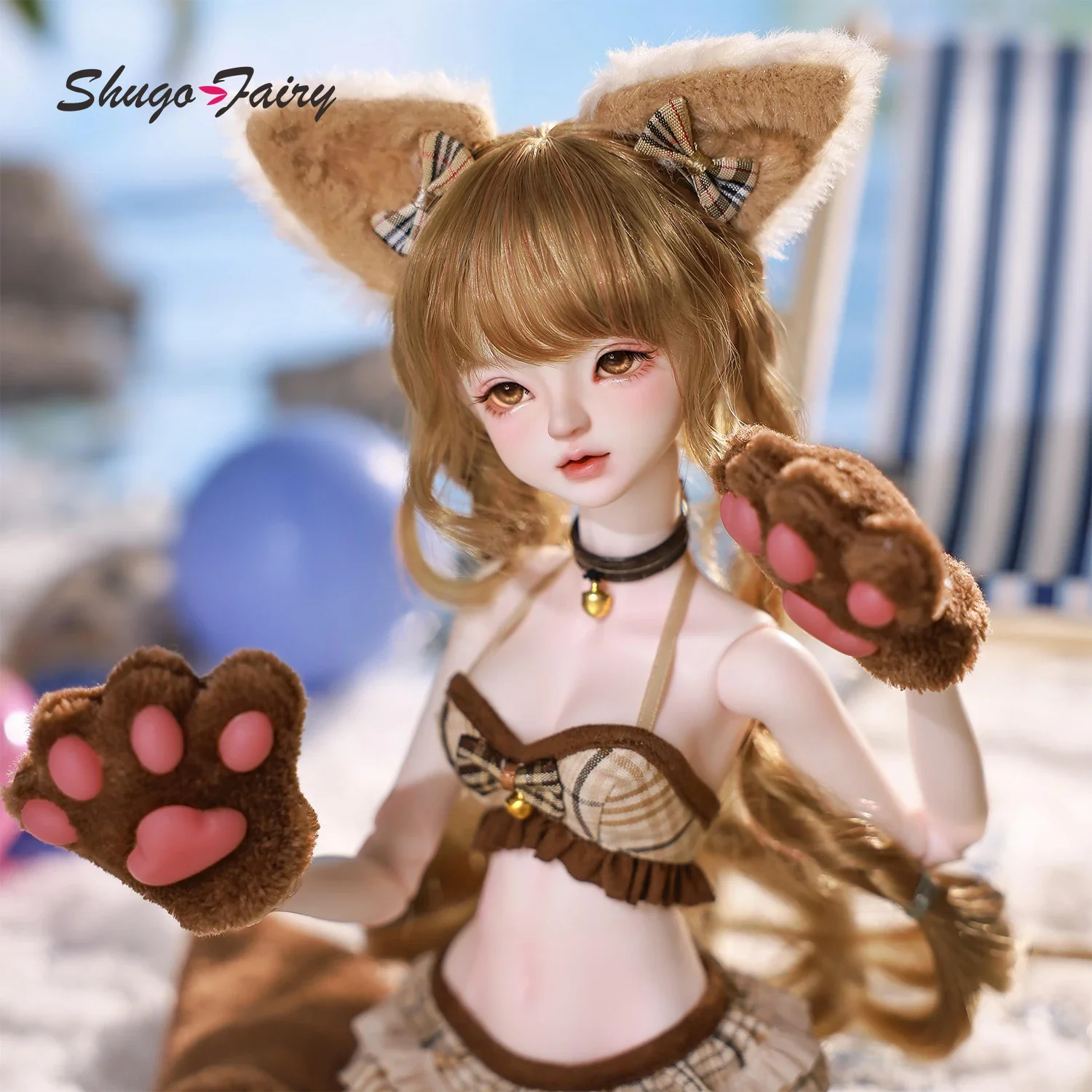 Bjd دمية 1/4 Liano F مجموعة كاملة ملابس السباحة الصيفية تظهر القط الإناث Shugafairy اللعب ث/ملابس البني الداخلي #2