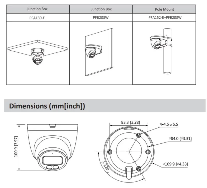 Dahua IPC-HDW2439T-AS-LED-S2 4MP IP Camera Full Color H.265+ IVS Intelligent detection Built in MIC  IP67 Dome Camera