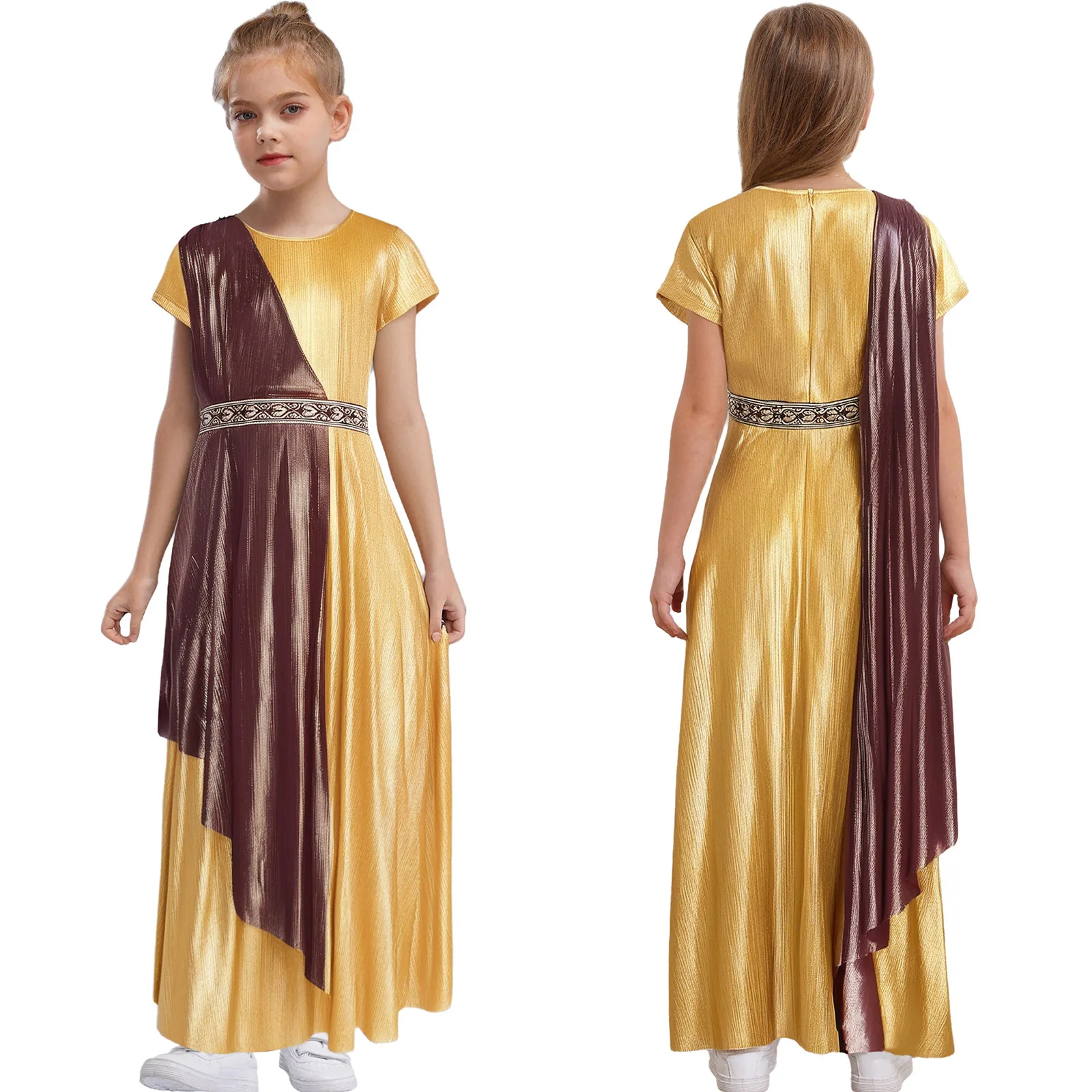 Disfraz de Princa Griega para Niña - Vtido Toga Romana con Corona de Laurel - Conjunto Cómodo y Ristente para Carnaval Halloween 2025 Disfraz de Princa Griega para Niña - Vtido Toga Romana con Corona de Laurel - Conjunto Cómodo y Ristente para Carnaval Halloween 2025