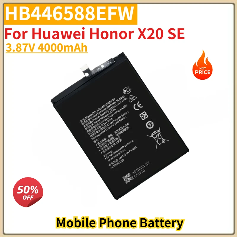 

HB446588EFW High Quality Phone Battery 3.87V 4000mAh for Huawei Honor X20 SE Brand New Replacement Battery